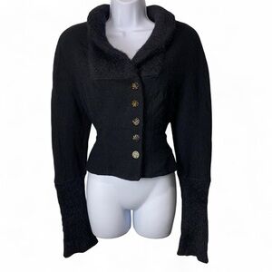 Vintage Rare Chloé Neiman Marcus Cropped Button Up Wool Cashmere Blazer